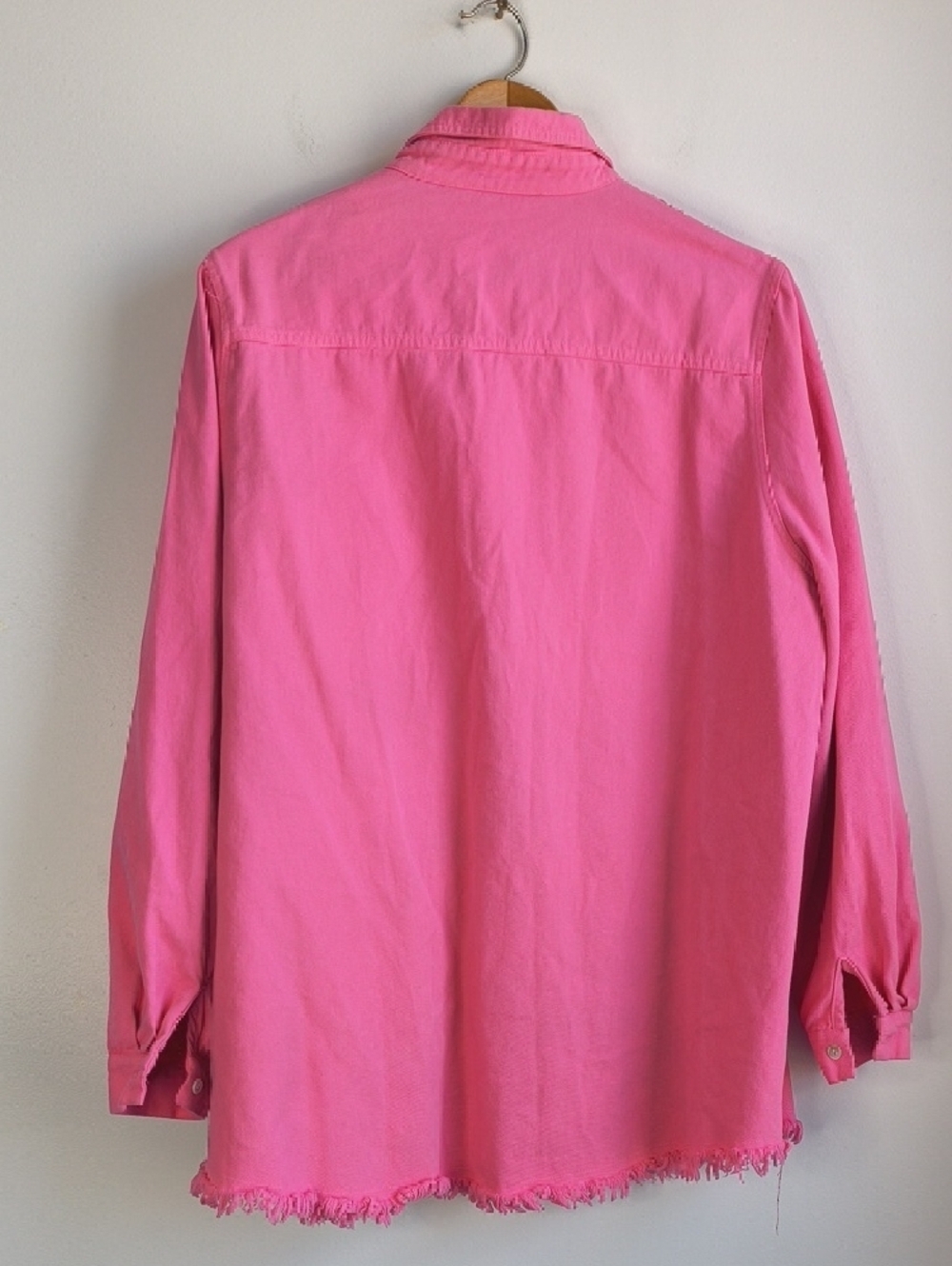 Bright Pink Long-Sleeve Button-Down Shirt - Picture 4 of 5